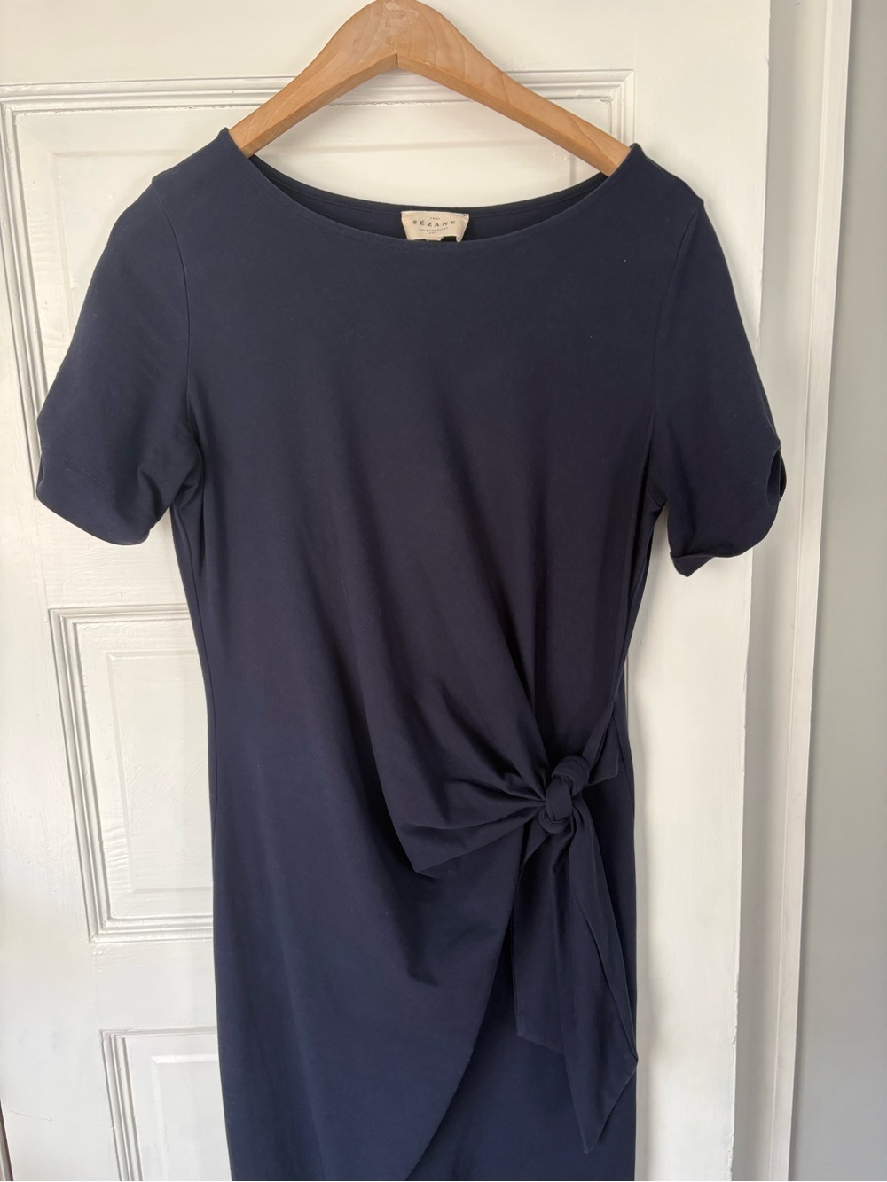 Sezane Pippa Dress Navy Blue